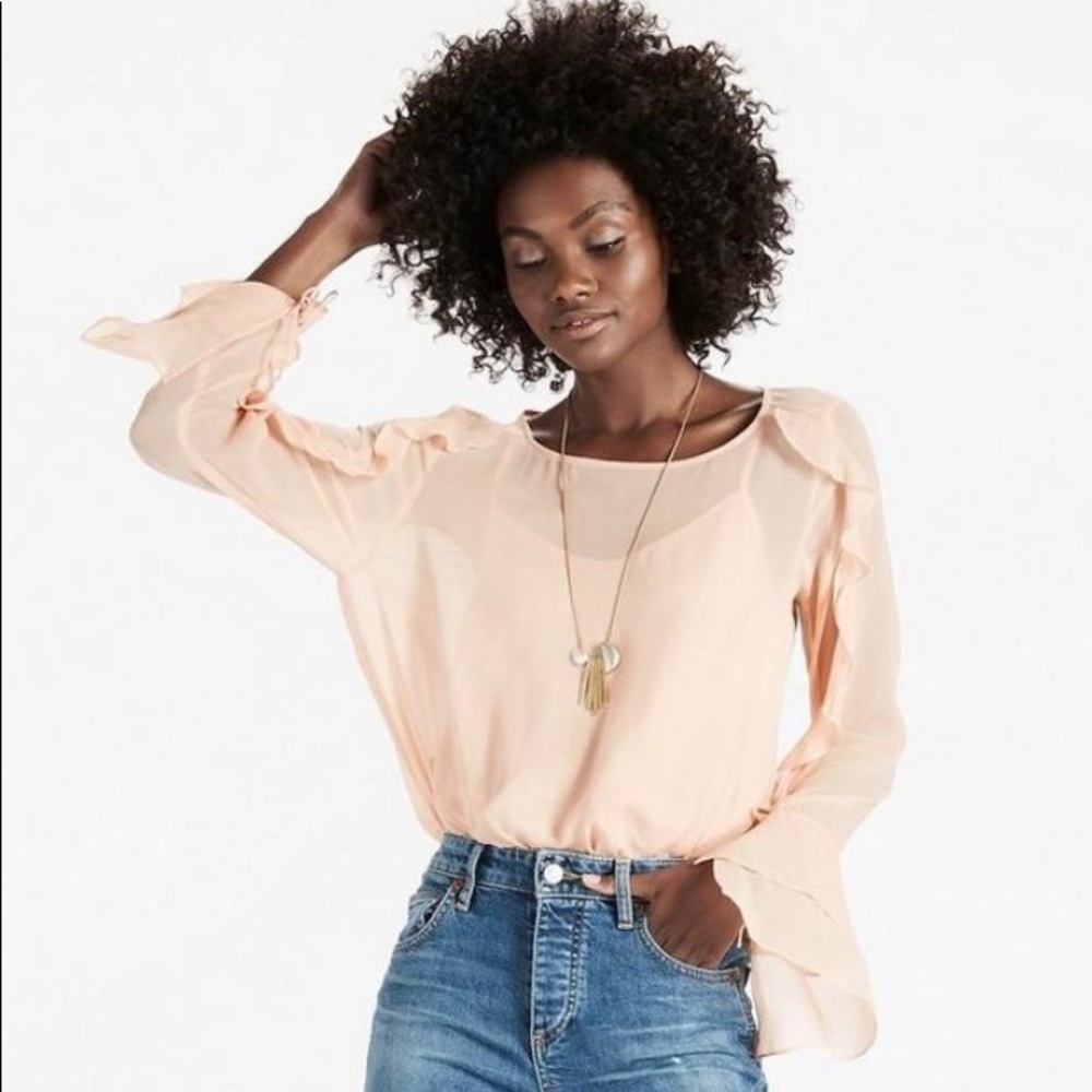 NWT Lucky Brand Scoop Back Ruffle Top XS